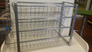 storage and organizing wire baskets from Space Age Shelving